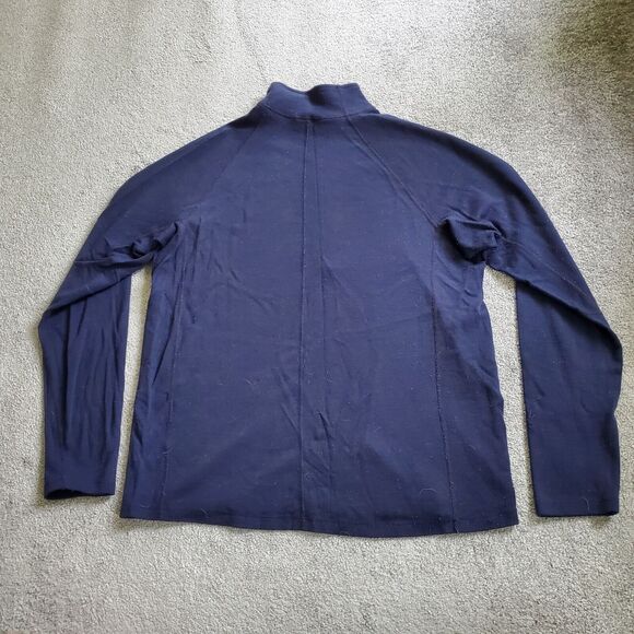 Ibex sweater Mens Large Blue Pullover Merino Wool 1/4 Zip Outdoor Hiking - Picture 6 of 12